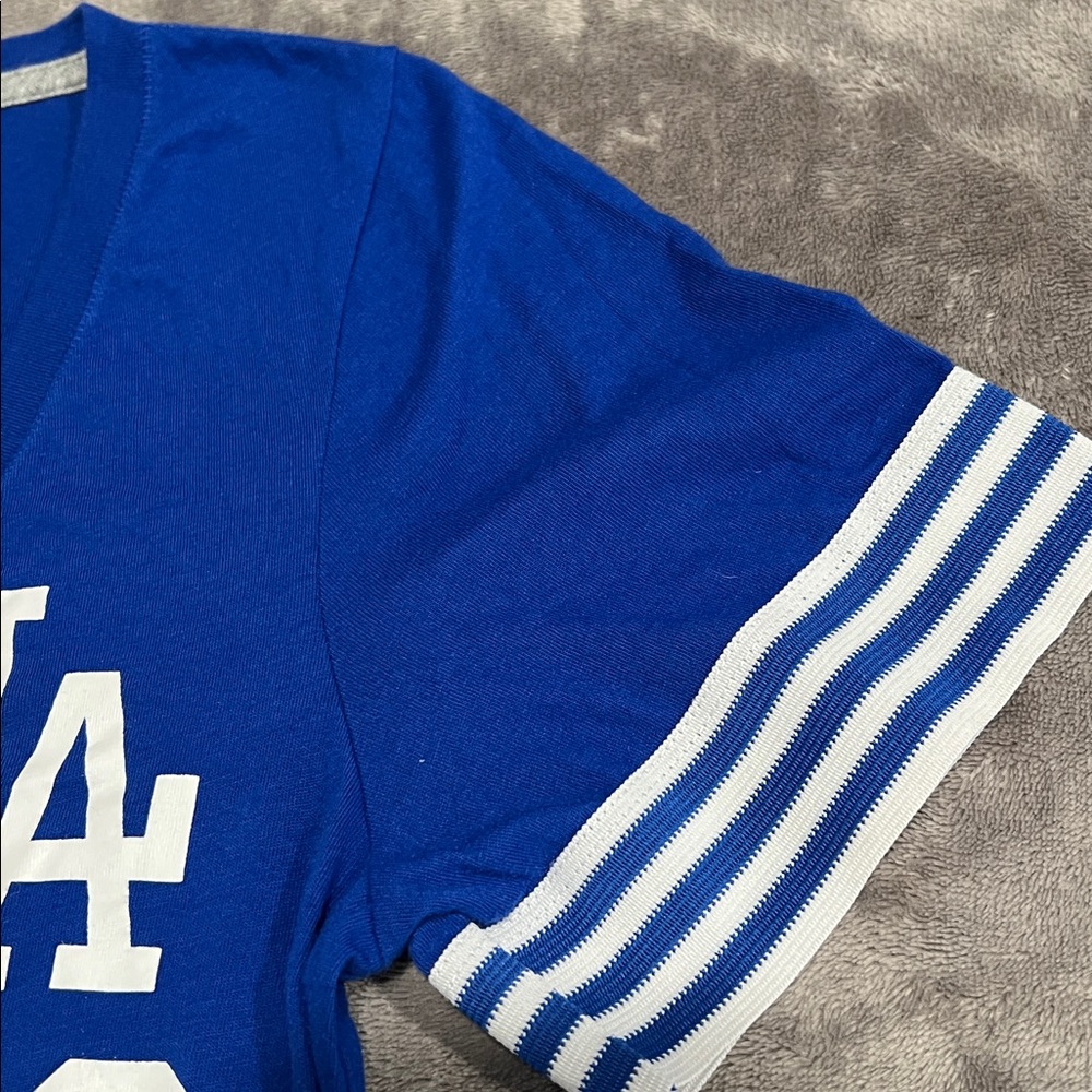 PINK Victoria's Secret Blue and Gray DODGERS Apparel , v neck shirt - Picture 2 of 8